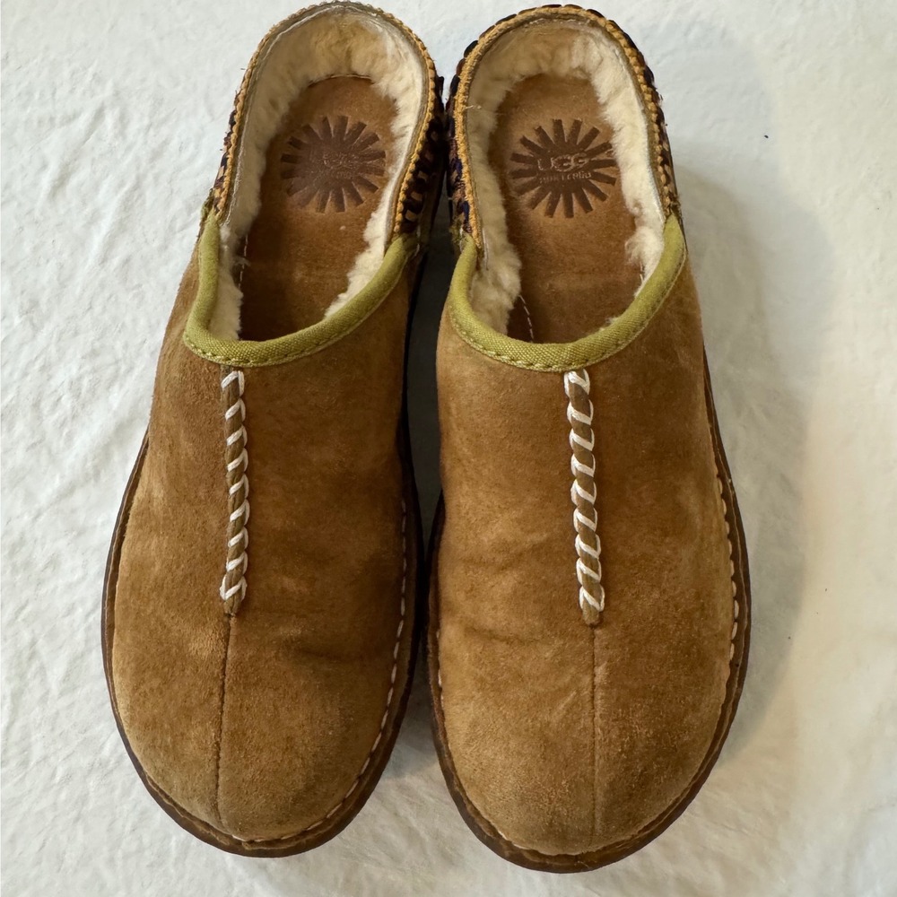 UGG Australia Tasman Chestnut Suede Braid Slippers Mules 5120 Womens 7